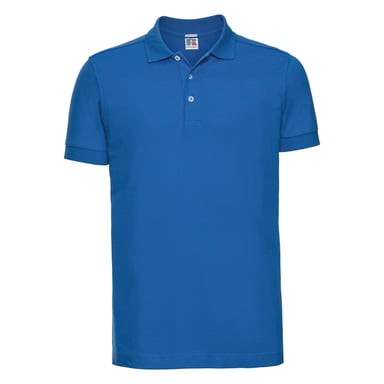 Russell Mens Stretch Short Sleeve Polo Shirt (Azure Blue)