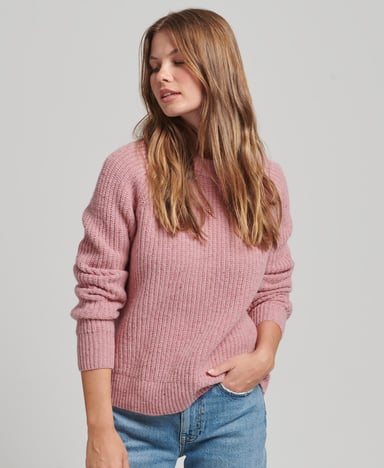 Superdry Tweed Ribbed Crew Neck Jumper