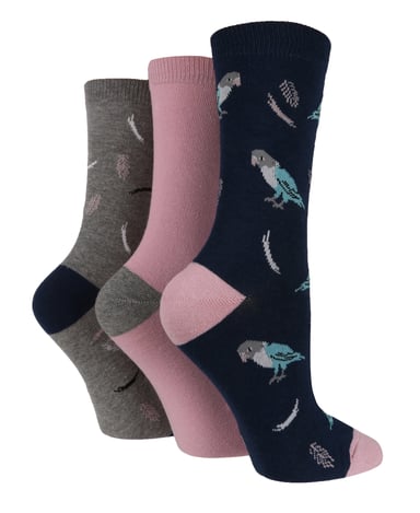 Wild Feet - 3 Pack Ladies Animal Themed Fun Novelty Socks for Gift