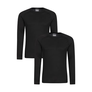 Mountain Warehouse Mens Talus Base Layer Top (Pack of 2) (Black)