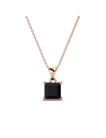 Simple Square Pendant - Rose Gold and Black