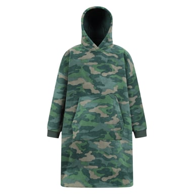 Mountain Warehouse Childrens/Kids Borg Lined Camo Hoodie Blanket (Khaki Green)