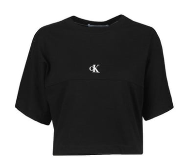 Womens Calvin Klein Puff Print Logo Tee in Black