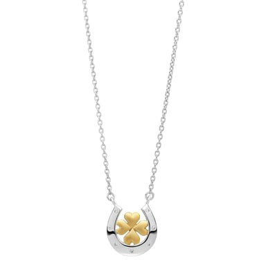 Orphelia 'Signature' Dames 925 Sterling Zilveren Ketting met Hanger - Zilver/Goud ZK-7517