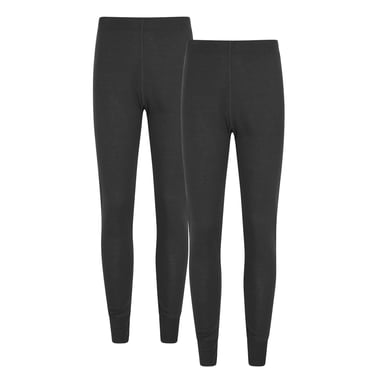 Mountain Warehouse Womens/Ladies Talus Thermal Base Layer Leggings (Pack of 2) (Black)