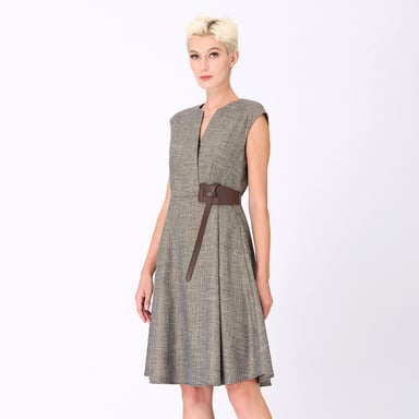 Trapeze dress with cross -effect