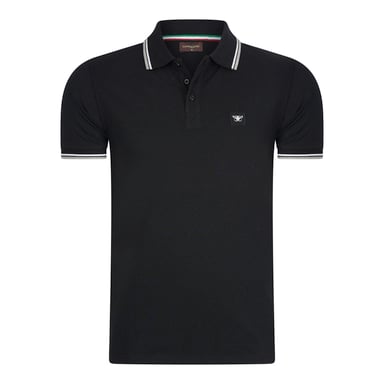 Cappuccino Italia Polo SS Polo Applique Pique Black