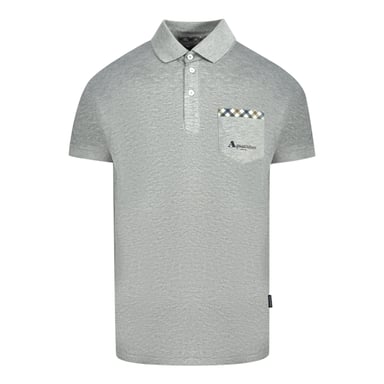 Aquascutum Check Pocket Grå pikétröja