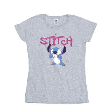 Disney Womens/Ladies Lilo And Stitch Graffiti Cotton T-Shirt (Sports Grey)