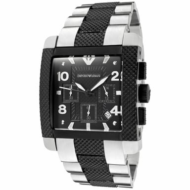 Emporio Armani Mens Watch  Quartz  silver black