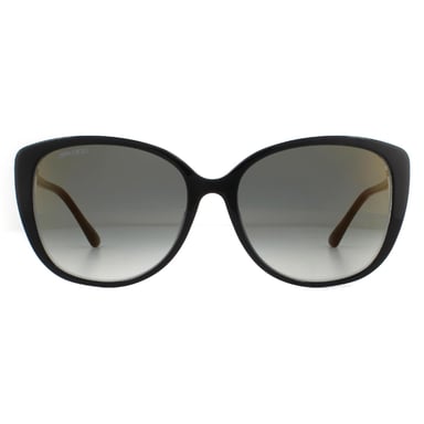 Jimmy Choo Sunglasses ALY/F/S AE2 FQ Black Gold Glitter Grey Gradient Mirror