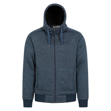 Mountain Warehouse Mens Nevis II Faux Fur Hoodie (Dark Blue)