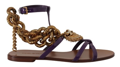 Dolce & Gabbana Damers Lila Läder Devotion Sandaler