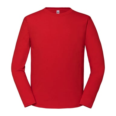 Fruit of the Loom Unisex Adult Iconic 195 Long-Sleeved T-Shirt (Red)