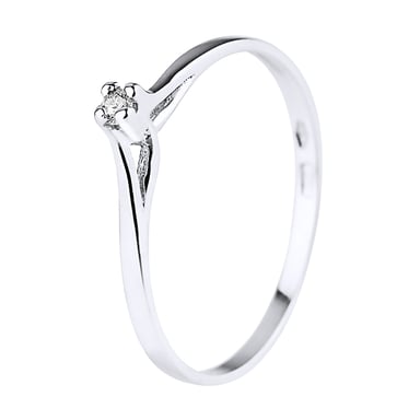 Solitaire Diamond 0,03 Cts White Gold Jewelry