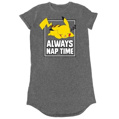 Pokemon Womens/Ladies Pikachu Heather T-Shirt Dress (Dark Heather Grey)