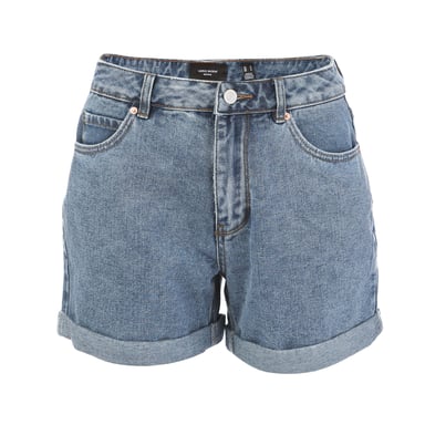 Women's Vero Moda Zuri High Rise Loose Denim Shorts in Denim