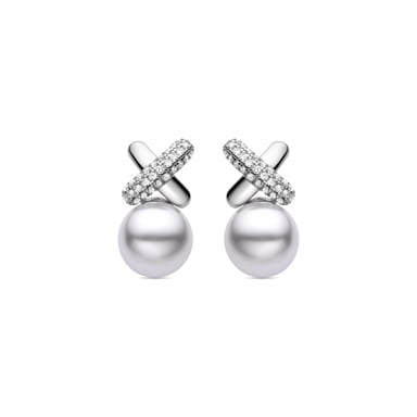 Luxenter Geyah 925 Sterling Silver and White Pearl Rhodium Plated Earrings