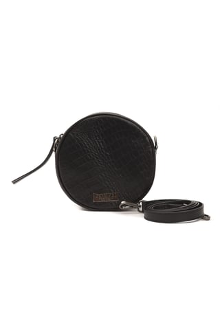 Pompei Donatella Women's Black Leather Crossbody Bag