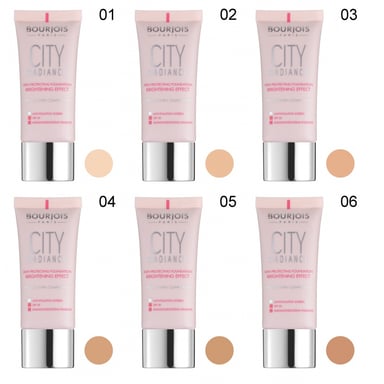 2 x Bourjois Paris City Radiance Foundation 30ml - 01 Rose Ivory