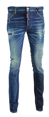 Dsquared2 Cool Guy Jean Blue Paint Effect Jeans