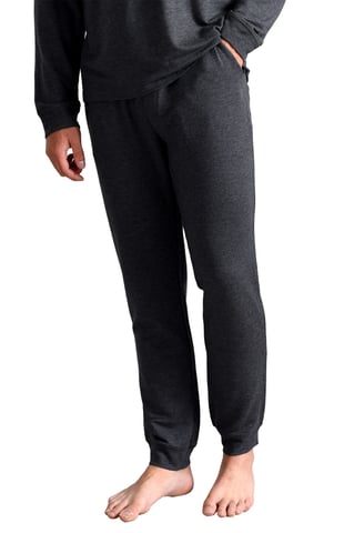 Ted Baker Pyjamasbyxor för herrar | Andningsaktiva avslappnade långa pyjamasjoggers med fickor - Charcoal