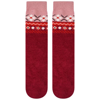 Dare 2B Feestelijke Fair Isle pluizige kerstsokken voor volwassenen (Bieten/poederroze)