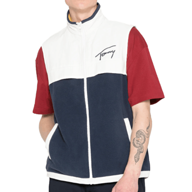 Men's Tommy Hilfiger Mix Media Retro Vest in Navy