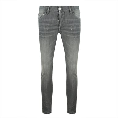 Dsquared2 Skinny Dan vervaagde grijze jeans met verfspatteneffect