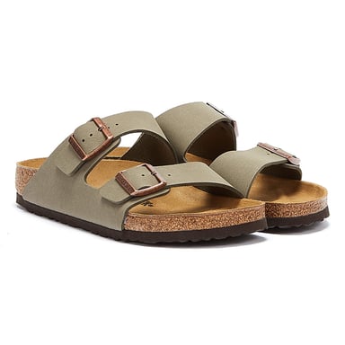 Heren Dames Birkenstock Arizona Birko Flor Nubuck Stone Sandalen - (Grijs)
