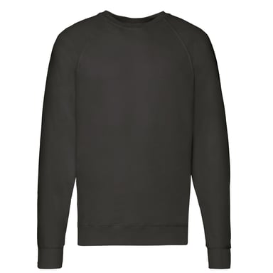 Fruit of the Loom Unisex Adult Lightweight Raglan Sweatshirt (Black)