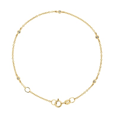 Armband Geel Goud afwisselend Diamonds 0,05 Cts
