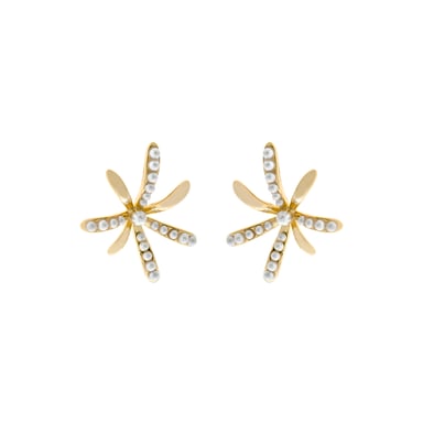 Luxenter White Pearl Earrings rhodium plated - Rismu