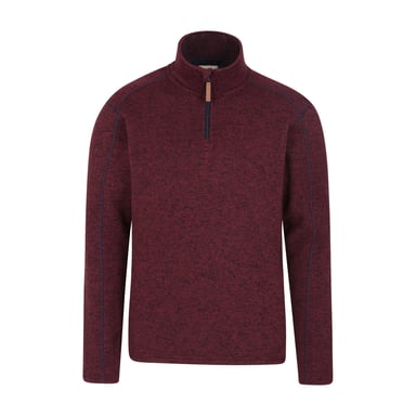 Mountain Warehouse Mens Idris II Half Zip Fleece Top (Dark Red)