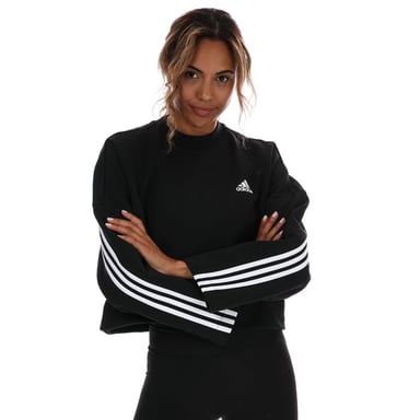 Women's adidas 3-Stripes Doubleknit Sweatshirt in Black