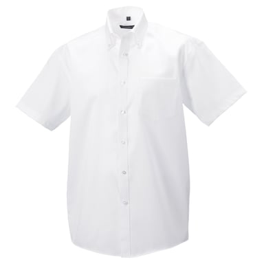 Russell Collection Mens Short Sleeve Ultimate Non-Iron Shirt (White)