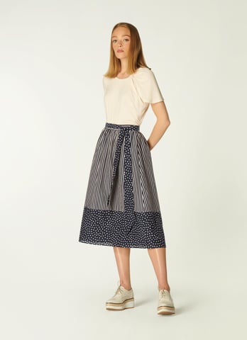 LK Bennett  Smith Skirt, Navy/Cream