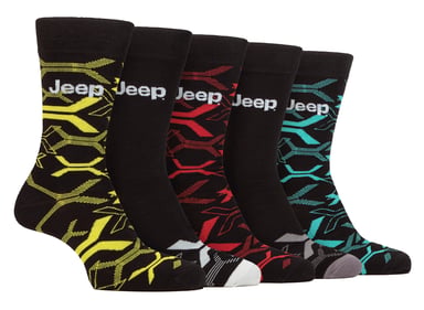 Heren Bamboe Kousen | Jeep | 5-Pack Ademend Vrijetijdssokken voor Elke Dag - Multi