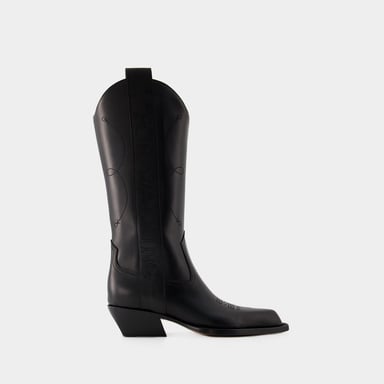 For Walking Boots - Off White - Leather - Black