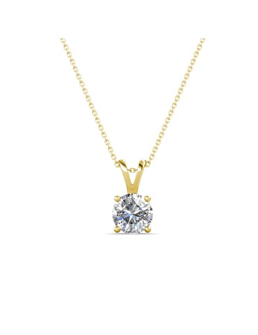 Vernice Stone Pendant - Gold and Crystal