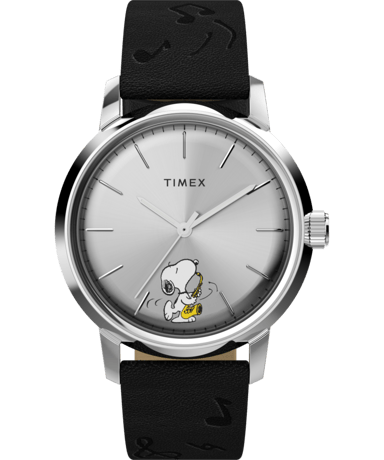 Timex X Peanuts Marlin Saxofonist Heren Zwarte Horloge TW2W68800