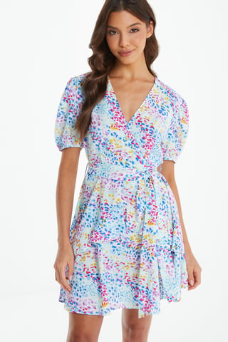 Multicoloured Animal Print Skater Mini Dress