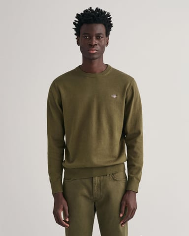 GANT Mens Classic Cotton Crew Neck Jumper