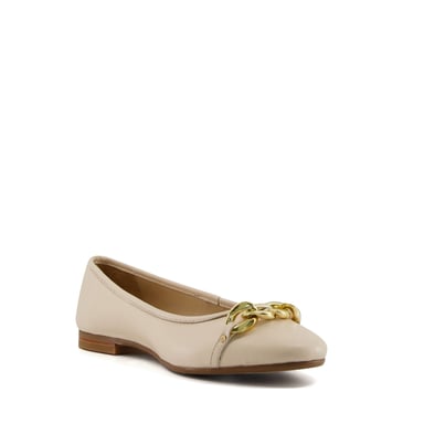 Dune Ladies Hassel - Chain Trim Leather Ballet Flats