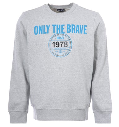 Men's Diesel SGirk K13 Logo Crew Neck Sweatshirt in Grey