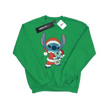Disney Mens Lilo And Stitch Stitch Christmas Sweatshirt (Irish Green)