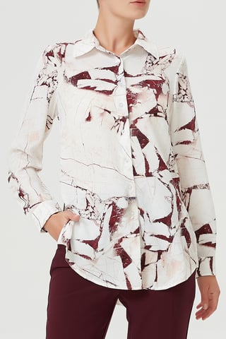 Straight shirt with marble effect print