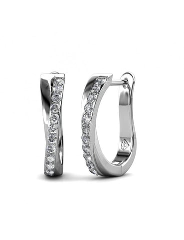 Criss Earrings - Silver and Crystal