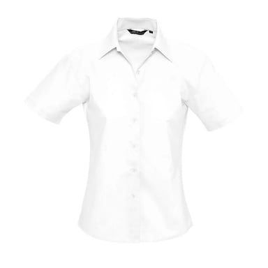 SOLS Womens/Ladies Elite Oxford Short-Sleeved Business Blouse (White)