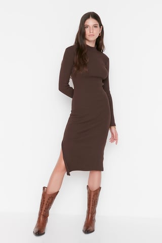 Trendyol Women's Standing collar bodycone Midi Dress